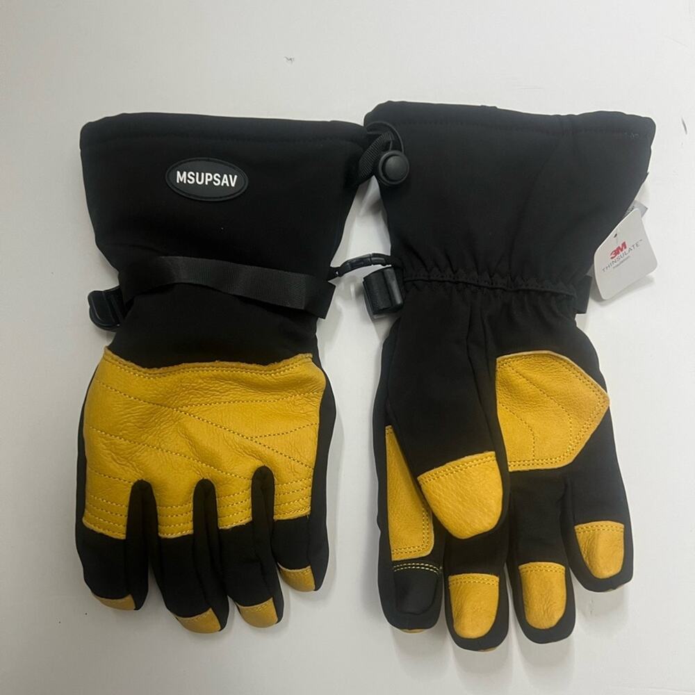 MSUPSAY NWT MEN’S 3M THINSULATE INSULATED SKI GLOVES SIZE L